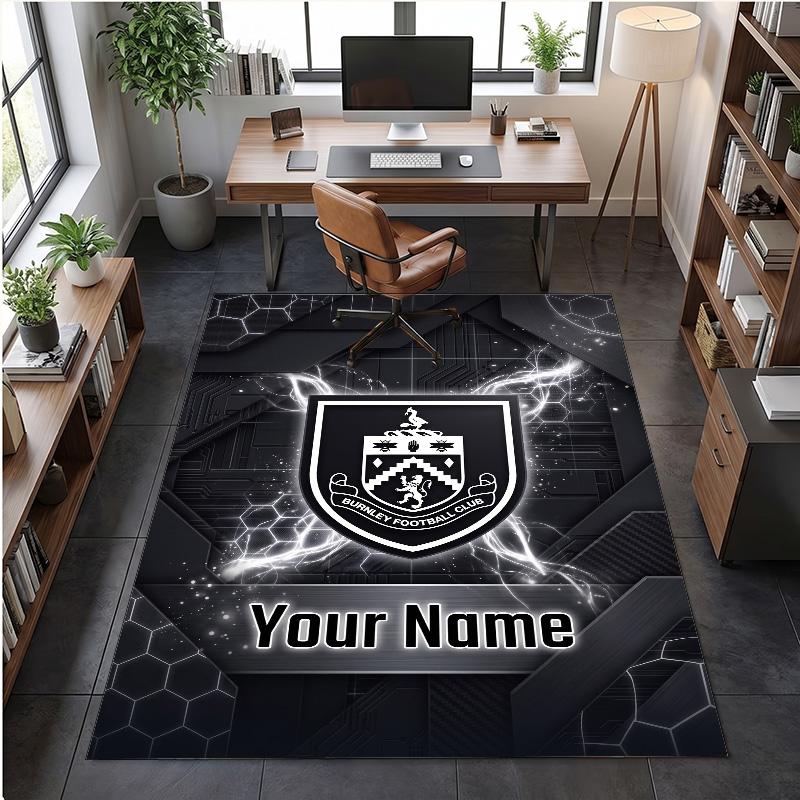 Crystal Velvet Rug Burnley Football Print Custom Name Text Floor Mat Home Decor