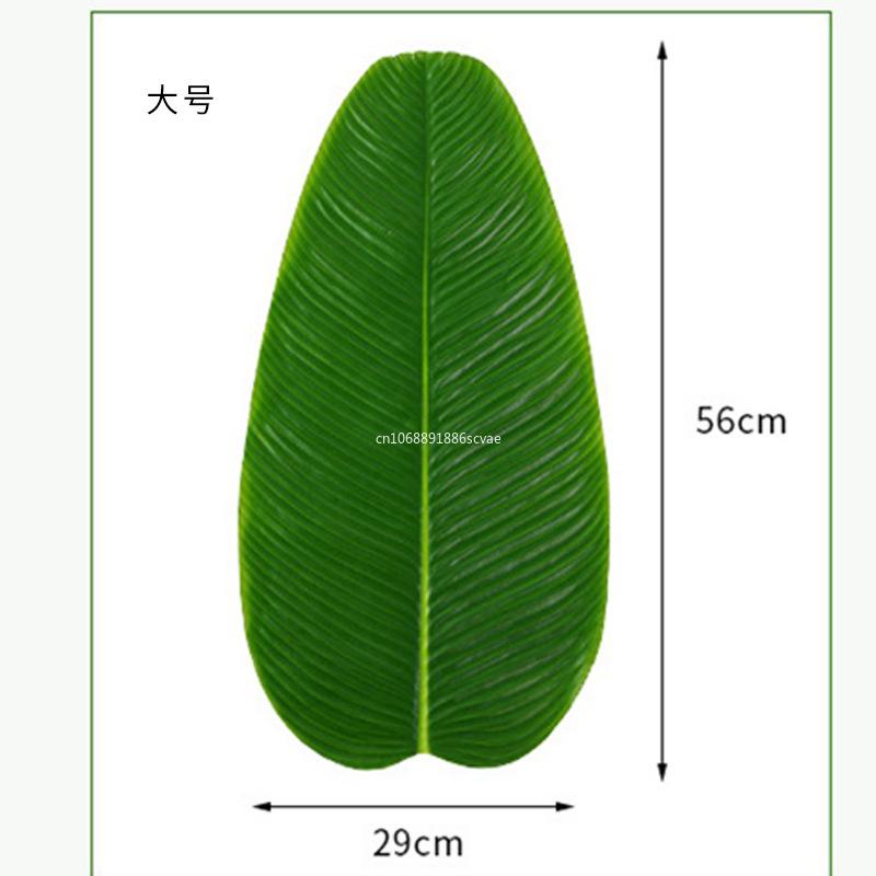 Artificial Banana Leaves Table Decoration Waterproof Palm Tree Leaves Faux Lotus Leaf Hawaiian Party Home Table Runner Place Mat