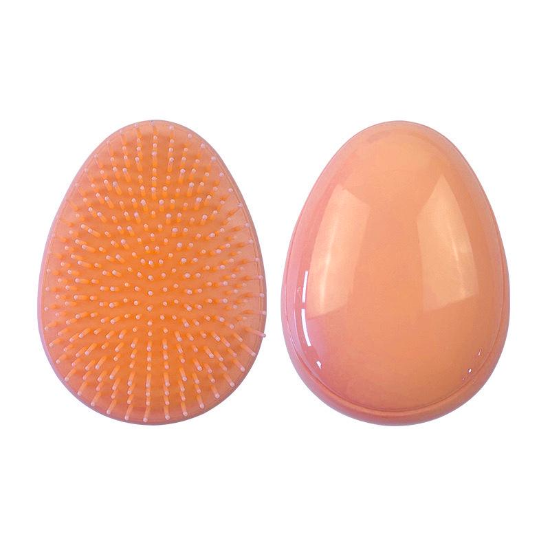 Portable Egg-Shaped Hair Smoothing Comb - Versatile for Wet & Dry Use, Cushion Design, Ideal for Kids