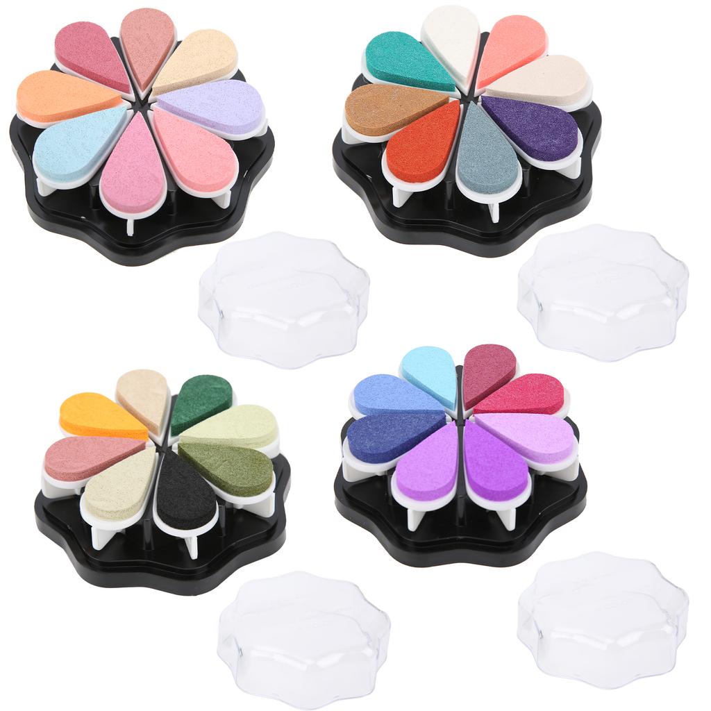 Stamp Pad Petal Shape Finger Creativity Ink Pad for DIY HandMade Office Supplies