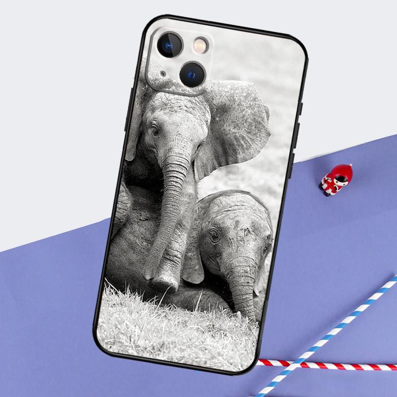 Elephant Animal Phone Case For iPhone 16 15 Pro Max 12 13 Mini 11 14 Pro Max XR 16 15 Plus 16e Cover Coque