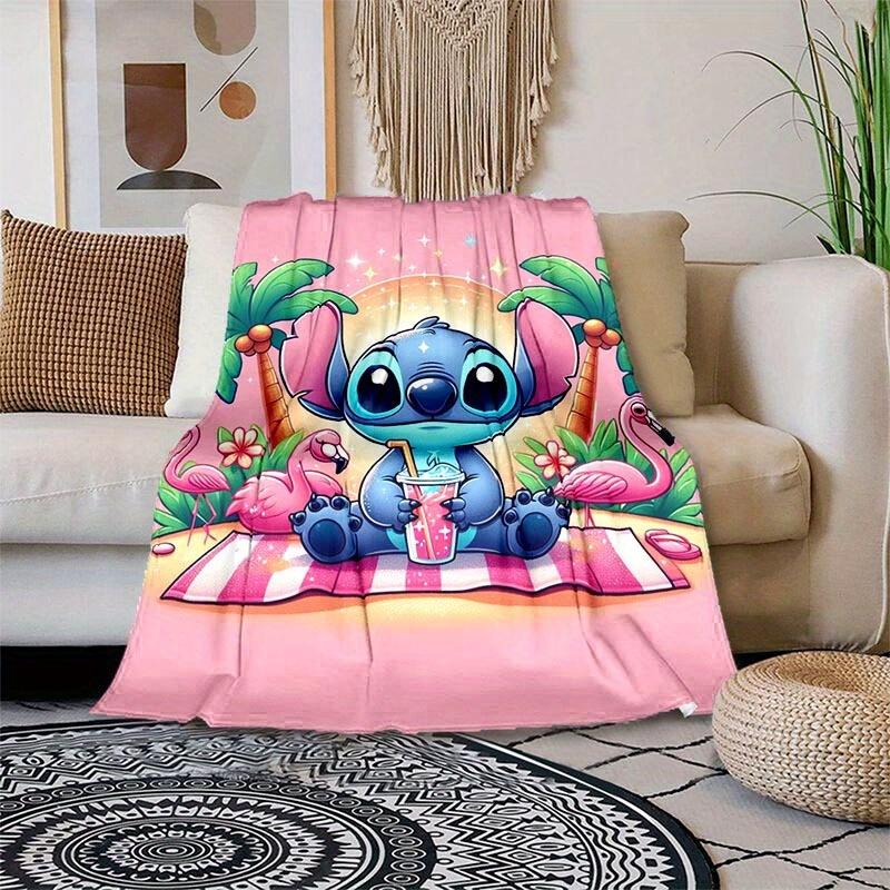 1pc Stitch Printing Blanket - Soft, All-Season Throw for Office Blanket, Personalized Gift with Adorable Cartoon Design