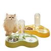 New Plastic Cat Feeder Water & Food All-in-One Dual-Function Pet Bowl Cross-Border