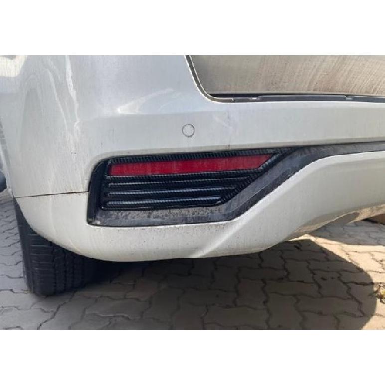 Carbon Fiber 2X Rear Fog Lamp Light Cover Trim For Toyota Land Cruiser 2022 2023