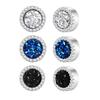 Magnetic Ear Clip for Men,Hip Hop Broken Rhinestone Round Ear Clip,Non Perforated Earring