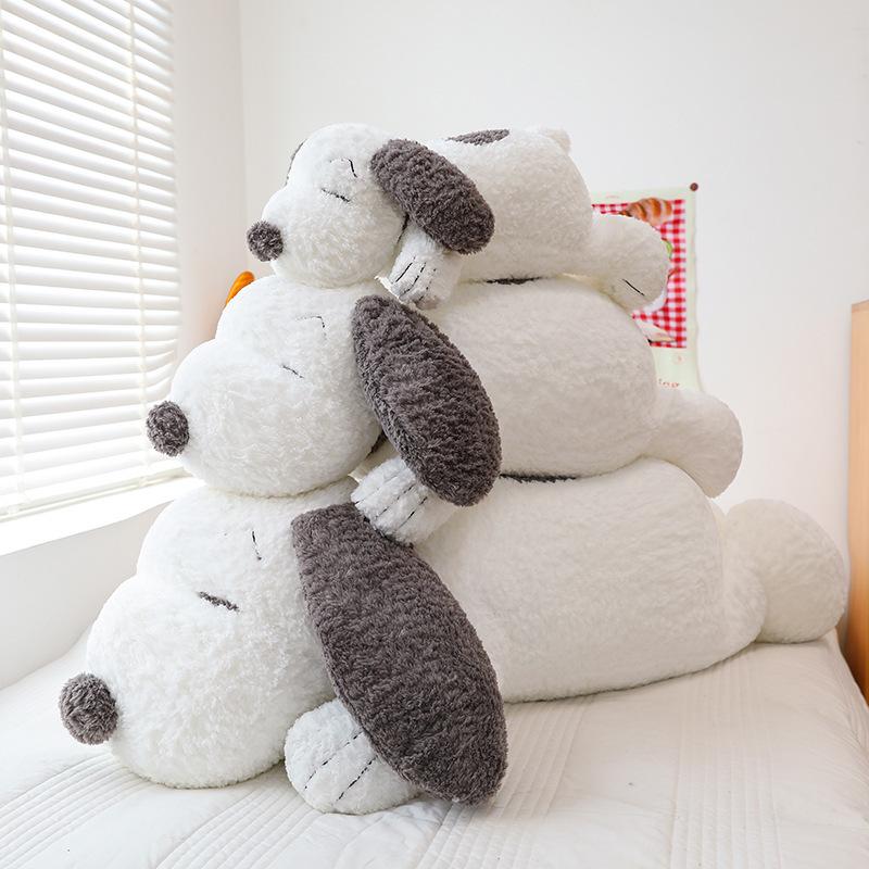 Dog Plush Toy Stuffed Animal Pillow With Pp Cotton Filling White Gift