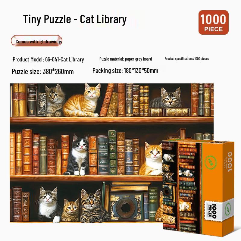 1000-Piece Cartoon Jigsaw Puzzle for Adults and Kids - Challenging Educational Stress Relief Toy Gift