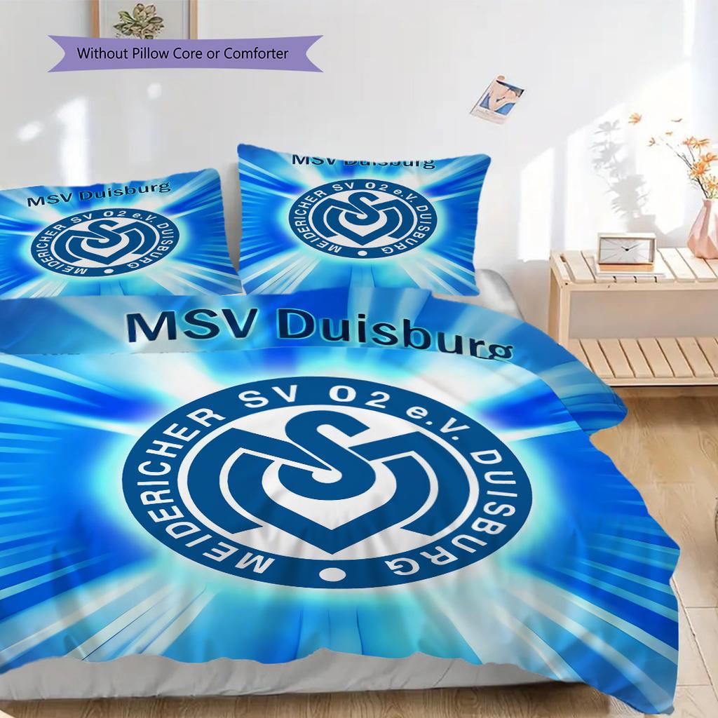 MSV Duisburg Pattern Bedding Quilt Set Quilt Cover Pillowcase Home Decoration Birthday Gift (1 * Duvet Cover + 2 * Pillowcase, Without Core)