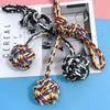 Dog Cotton Rope Toy - Hand-Pulled Hanging Ball for Teeth Cleaning and Training