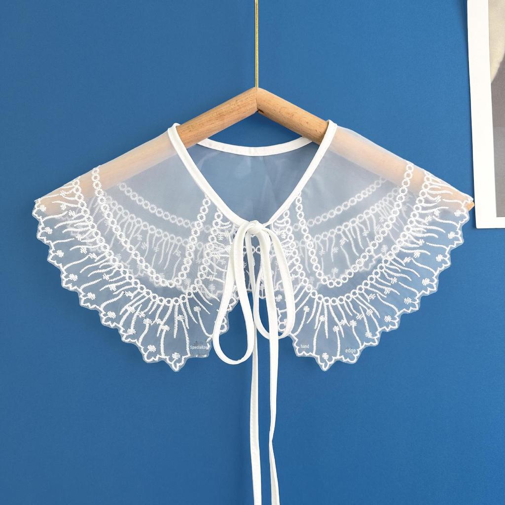 2023 Doppellagiger Organza Bestickter Rock Schalkragen für Alle Jahreszeiten Oberbekleidung