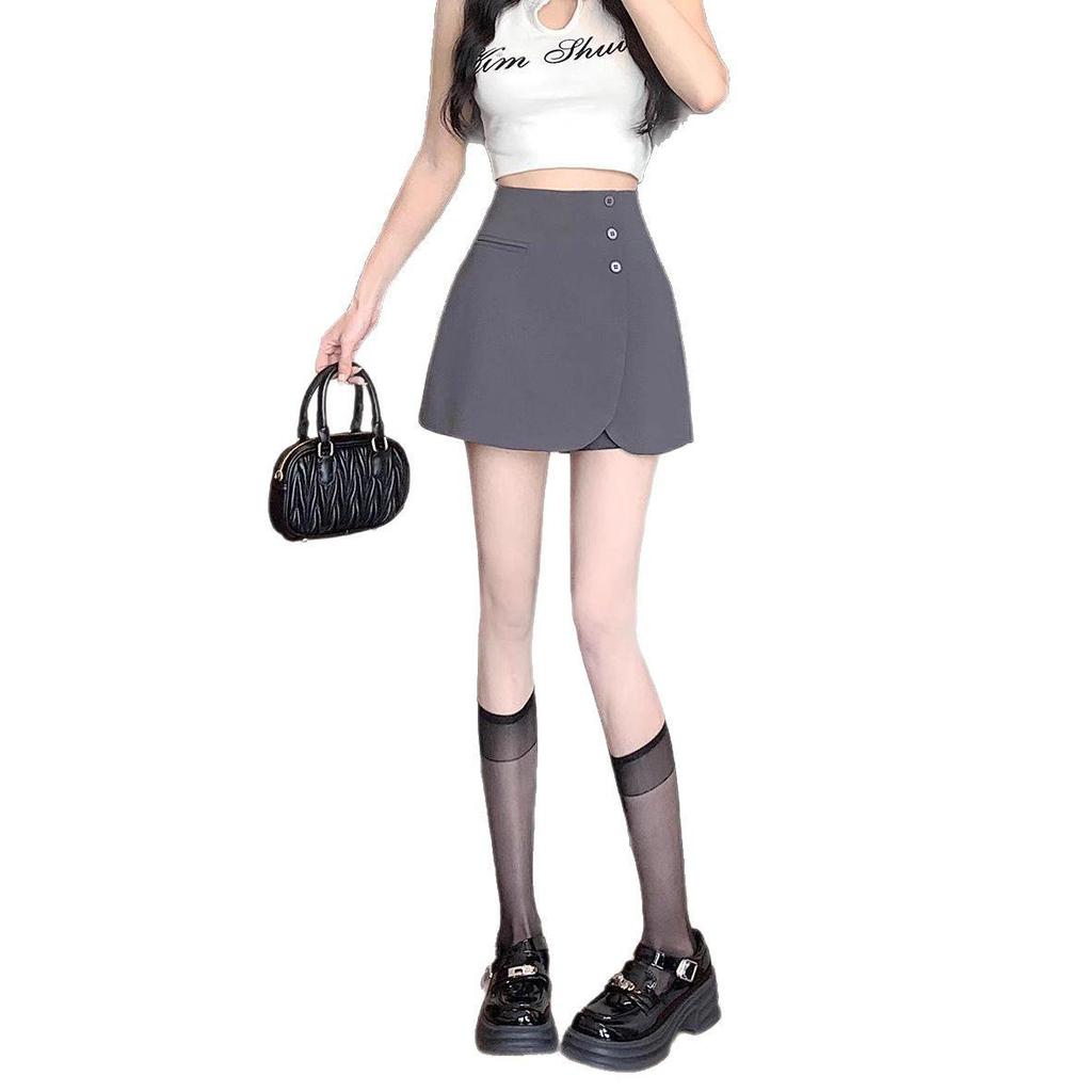2025 Spring Women's High Waist A-line Shorts Skirt - Fashionable, Slimming, Casual Fit