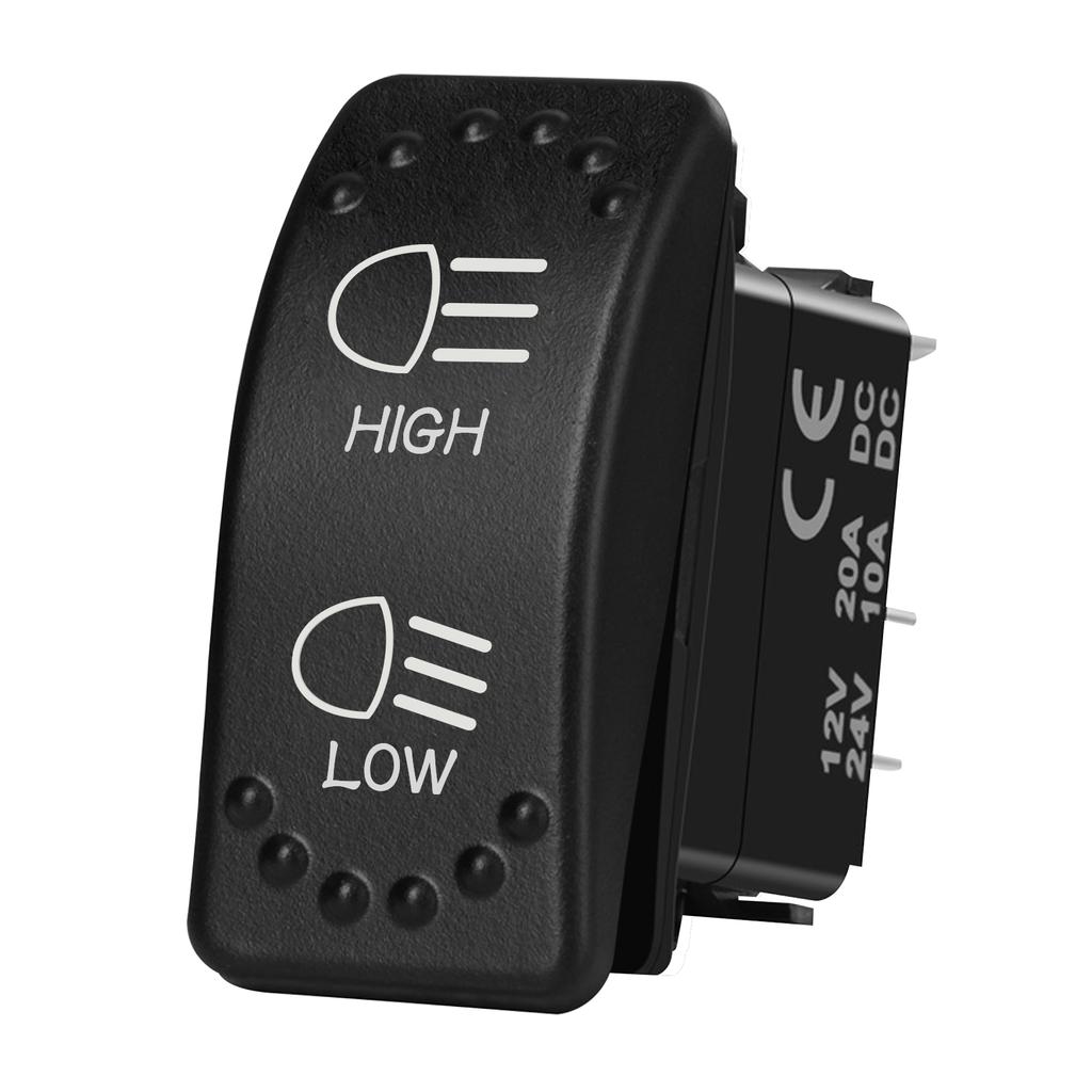 12V 24V Headlight Rocker Switch HIGH LOW Beam Green / Blue Led ON OFF ON Car ATV Boat Carling ARB Type 3 Position Toggle Switch Battery Switches5