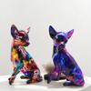 Moderne kreative bunte Chihuahua Wohnzimmer Weinschrank Ornamente Harz Handwerk Hause Eingang Büro Dekorationen