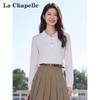 La Chapelle Women's Long Sleeve Knit Polo Top