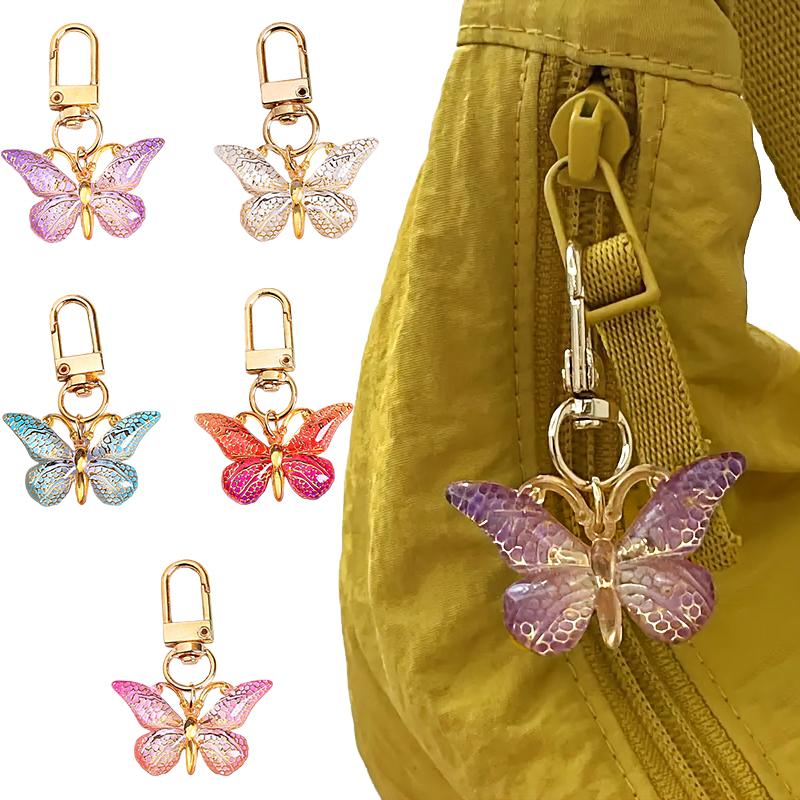 1Pc Alloy Keychain Charm Keychain Bag Women'S Gift Butterfly Keychain Backpack Multi-Color