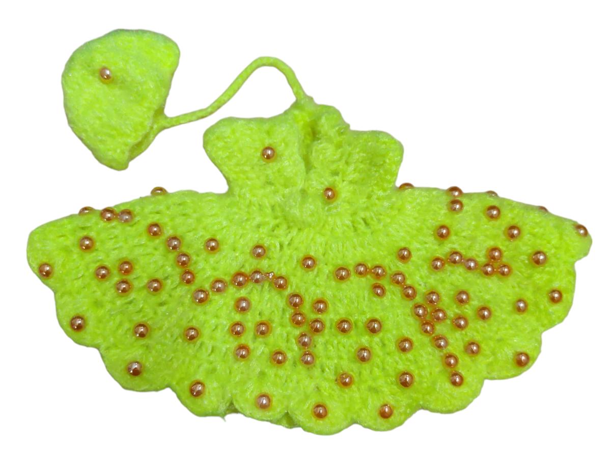 

@ Indian Traditional Woolen Dress Neon With Cap For Laddu Gopal 5.5 In