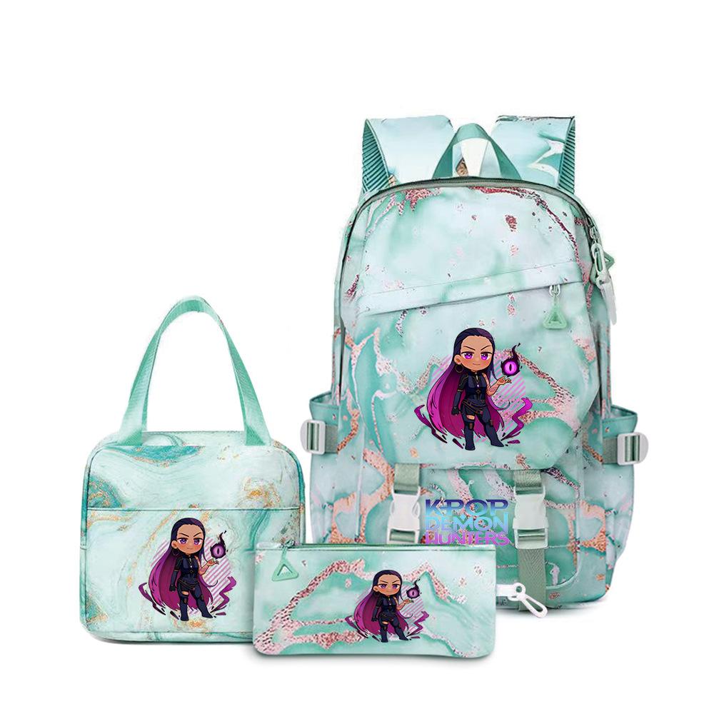 School Season Three-Piece Backpack Wind Academy Style High School Students Schoolbag Lightweight Backpack