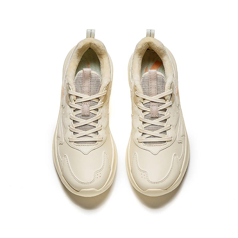 Anta Comfortable Plush Non-Slip Warm Low-Top Casual Running Shoes Women sneaker Brown 922445573-9