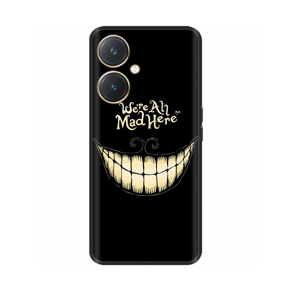 For Vivo Y27 Y27s Case Fashion Flowers Black Soft Coque Silicone Shockproof TPU Phone Cover Funda for Vivo Y27 Y 27 Bumper V2249
