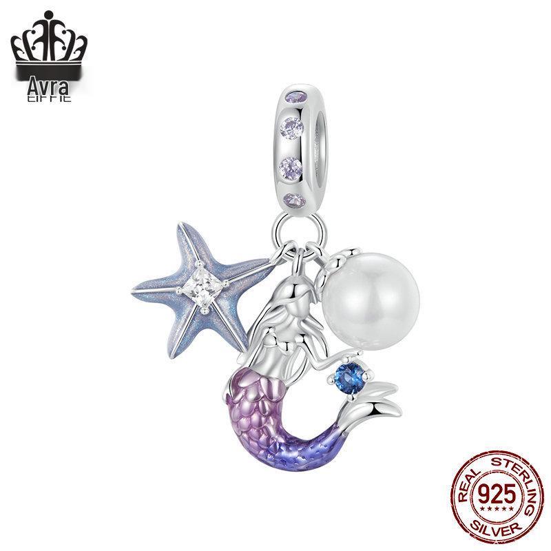 Avle Ocean Mermaid Series Beaded S925 Sterling Silver DIY Bracelet Jewelry.
