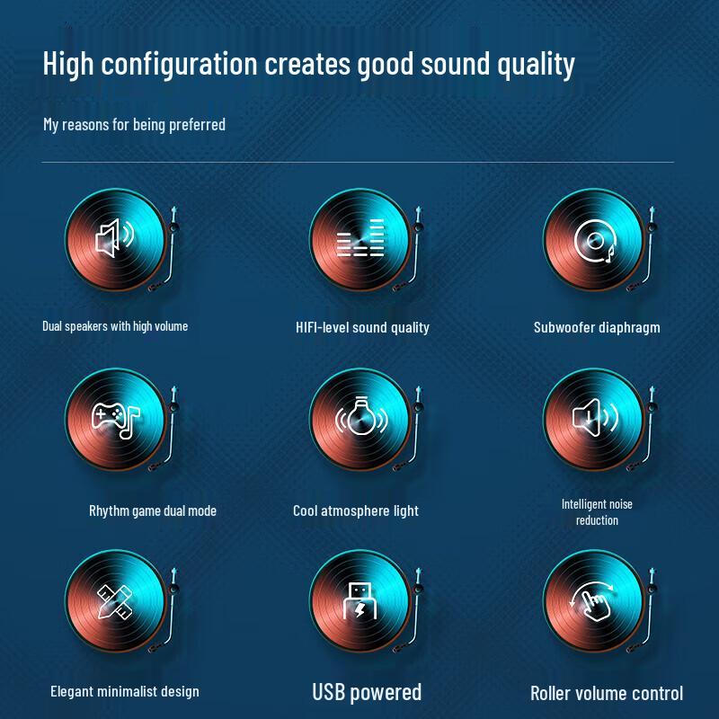 Wanhuo USB Wired Desktop Soundbar Speaker