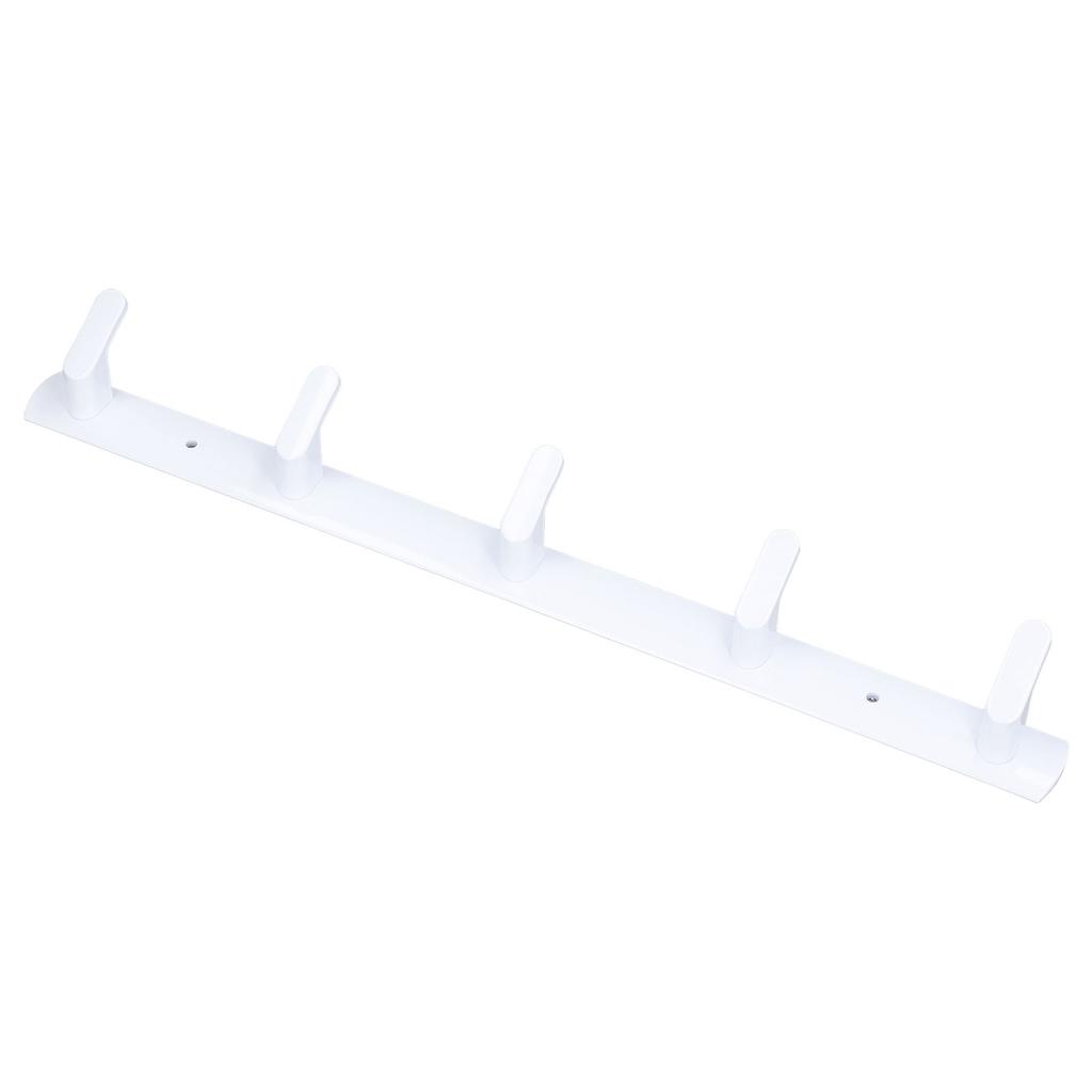 Wall Mounted Coat Rack Modern Stylish Coat Hanger Rack with 5 Hooks for Bathroom Living Room White