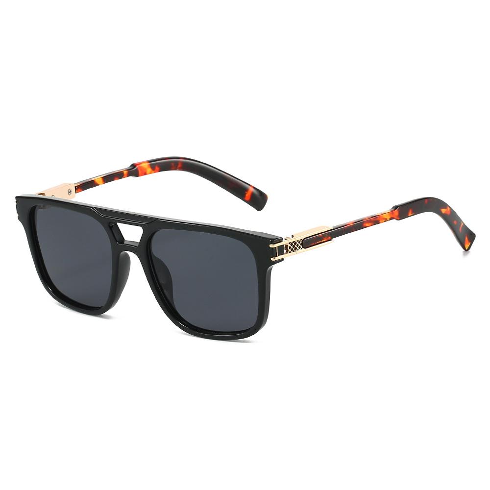 

2025 New Double Beam Square Sunglasses Brand Designer Grid Fashion Driving Travel Vacation Sun Shades Glasses Oculos
