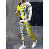 Men's Long-sleeved Set 3D Printed Lion Animal Pattern Fashion Casual Street Wear Crewneck Sweatshirt And Trousers Jogging Suit