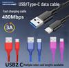 Custom Type-C To USB Fast Charging Cable, 3A High Current, Aluminum Alloy