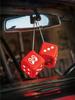 MoonEyes Fuzzy Dice Hanging Mirror Car Car Fuzzy Motorcycle Miscellaneous Ornament, Red, MG878RD. Accessory, Goods, Dice, Goods, American (American