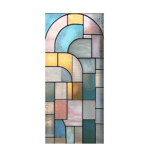 Геометрическая пленка для окон для конфиденциальности, стиль витража, пленка для защиты конфиденциальности, матовая, статическая, водонепроницаемая пленка для конфиденциальности для ванной комнаты, спальни, кухни D