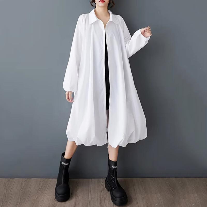 

XITAO Loose Vintage Zipper Dress ZMY1056 One Size белый