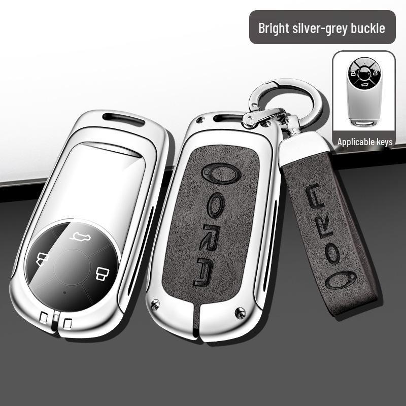 Genuine Leather Key Fob Holder for Great Wall ORA: Good Cat, Ballet Cat & Lightning Cat - Women's Premium Design