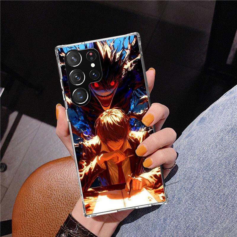 

N-Note D-Death Yagami Light Phone Case For Samsung Galaxy S24 S25 Edge S26 Ultra S23 S22 S21 Plus S20 FE + Personalized Print Co Samsung S21 FE