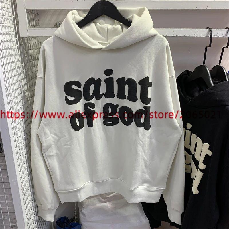 Vintage CPFM Saint of God Hoodie Men Women Puff Print Sweatshirts Oversize Pullovers Hooded