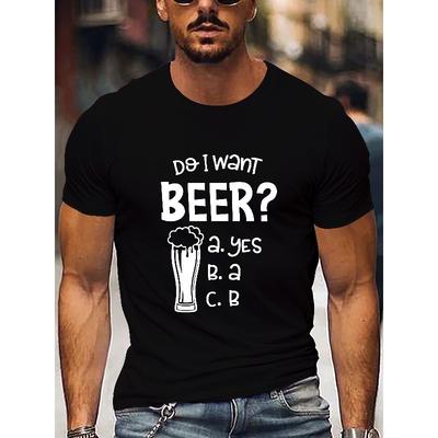 Herren T-Shirt mit Bierdruck - Lässiges Sommer-T-Shirt mit kurzen Ärmeln, Rundhalsausschnitt, Regular Fit für Outdoor-Partys, Grillfeste & Freizeitkleidung