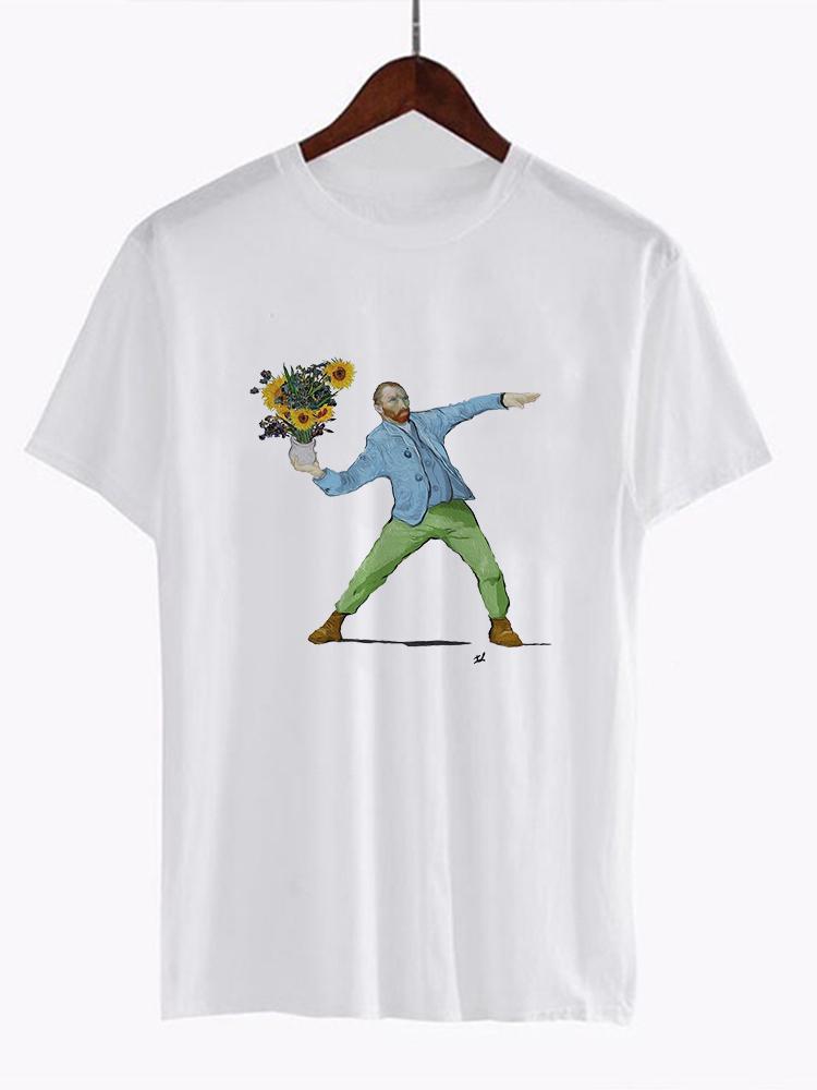 Unisex Van Gogh Van Goghing Van Gone Meme Funny T Shirt Hipsters Cute Tee z nadrukiem
