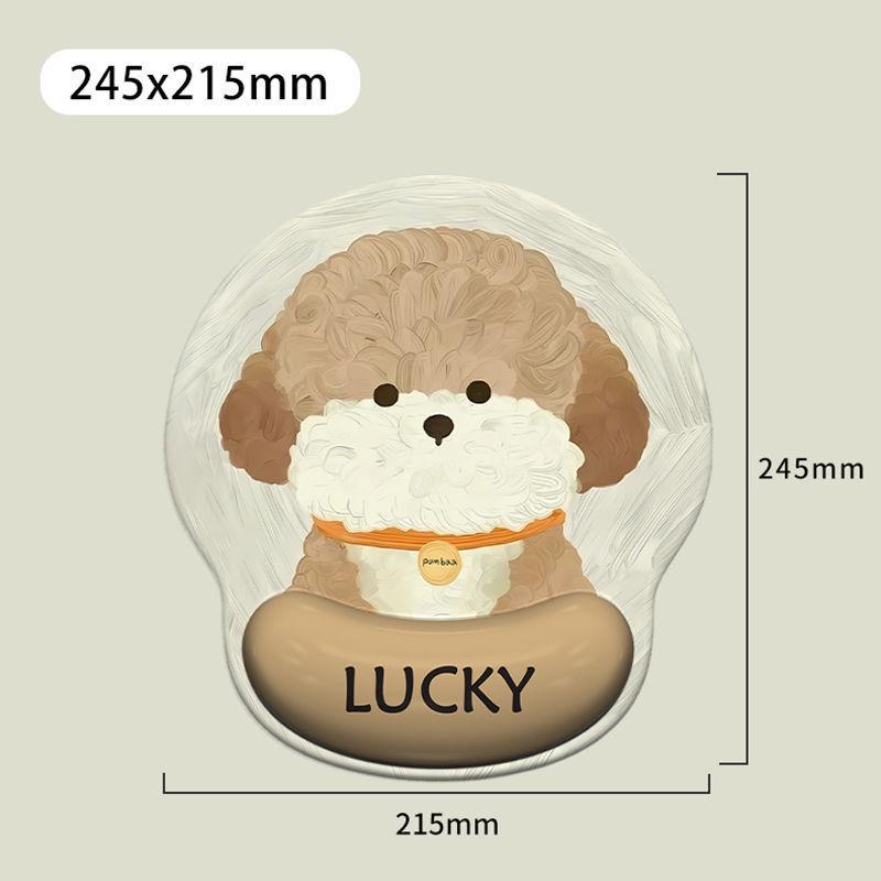 Internet Celebrity Puppy Oil Painting Wrist Rest Mouse Pad - Cute & Thick for Office, Study, or Gaming