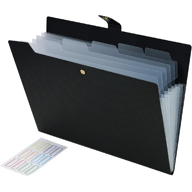 2PCS Expanding File Folder 7 Pocket Letter Size Accordion File Organizer with Labels Portable Document Paper Bill Receipt Organizer for School Office