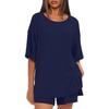 A Simple Summer Commuting Solid-color Home Wear Set That Can Be Worn Over A Two-piece Set of Casual Shorts for Women