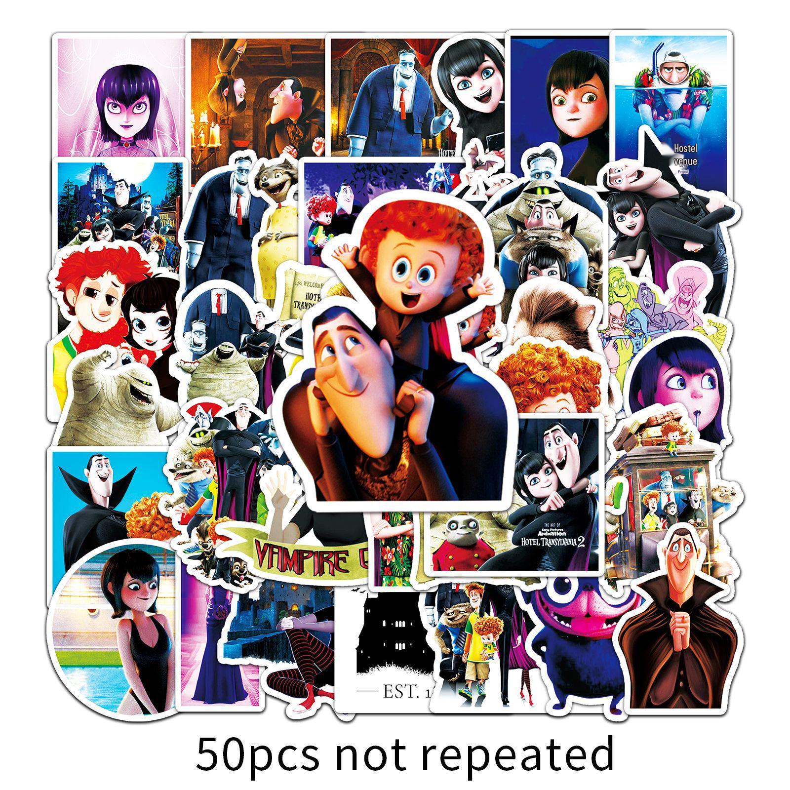 50 Sheets Cartoon Animation DIY Stickers for Skateboards, Water Bottles, Phone Cases & Luggage