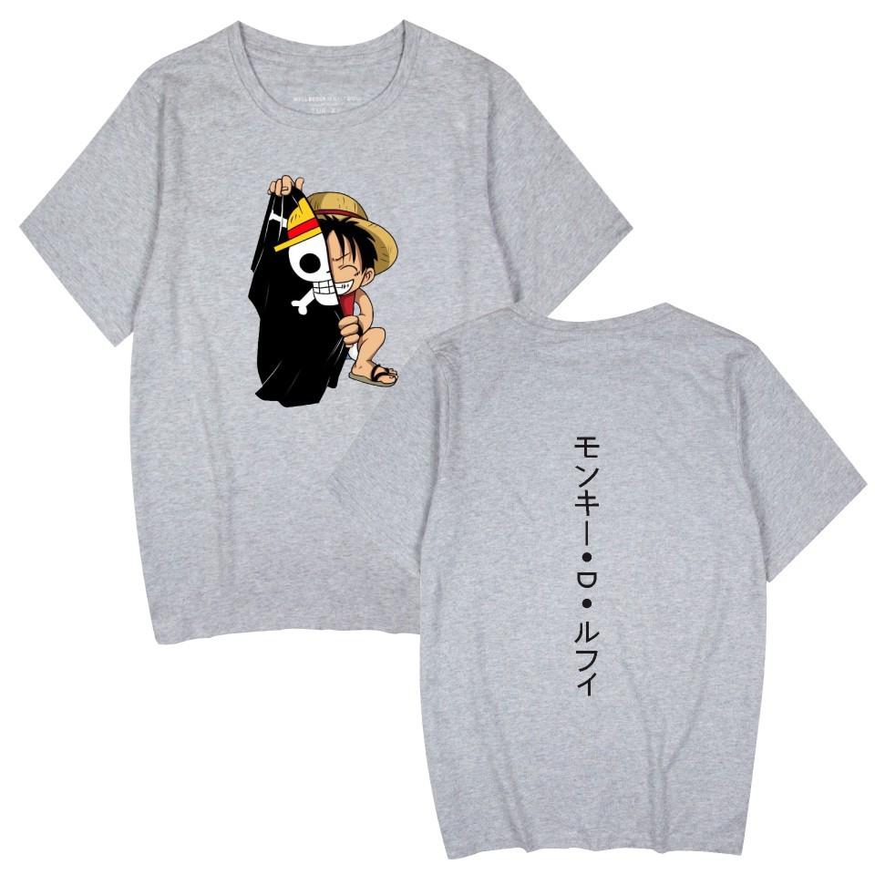 ONE PIECE Shirts Round Neck Short Sleeve Funny Clothes ONE PIECE Cartoon Printed Unisex T-Shirt