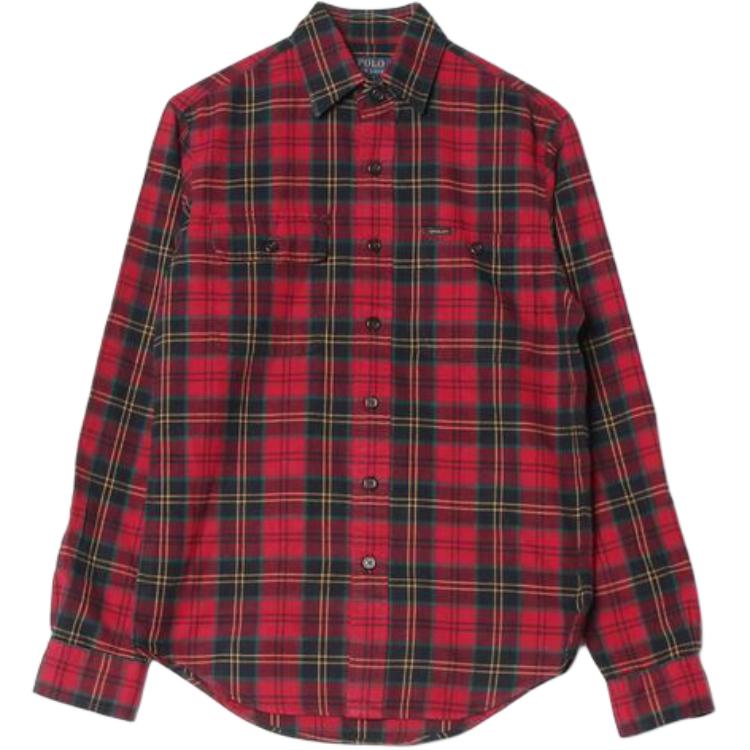 Polo Ralph Lauren Plaid Button-Down Collar Long Sleeve Shirt Men shirts Red MNPOWOV16823767-600