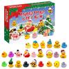Funny 24 Days Christmas Countdown Calendar Blind Box Vinyl Duck Toy Set For Gift
