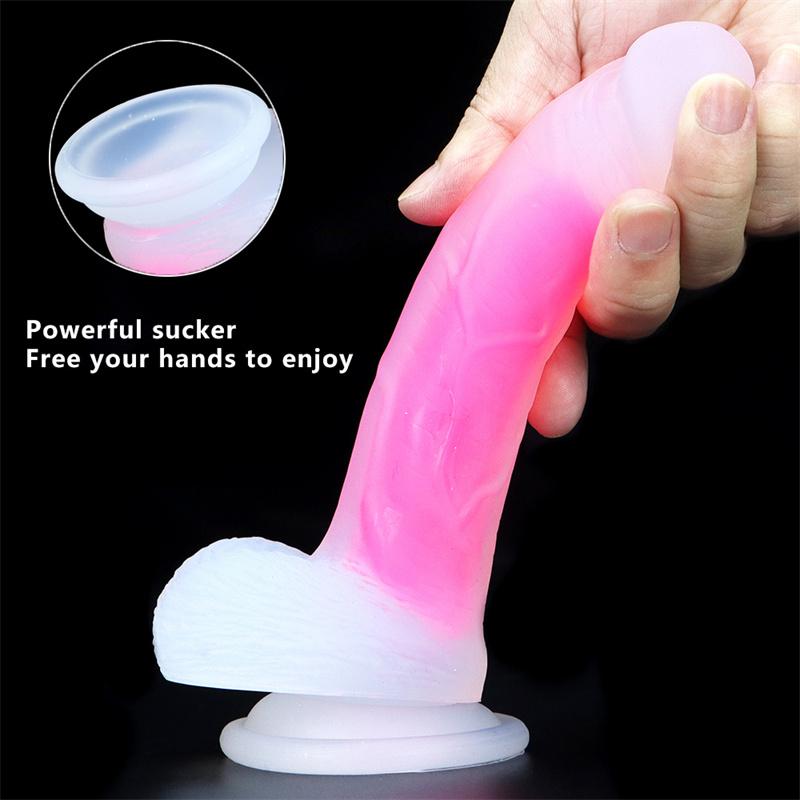 Ženské dildo Silikonové produkty Simulace Dospělý Malý Průhledný Svítící Měkké Sexuální Hračky