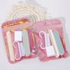 Manicure Pedicure Kit Dual Side Nail File Wooden Cuticle Pusher Nail Brush Home Use Safe Gentle Nail Care Tools