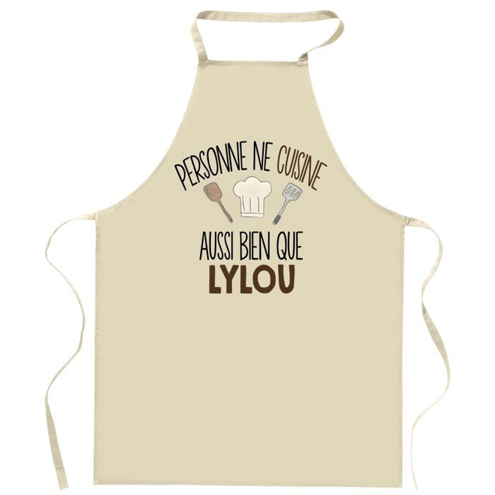 Tablier de cuisine - Planetee LYLOU - Impression bretonne - Coton résistant - Lavable 40°C