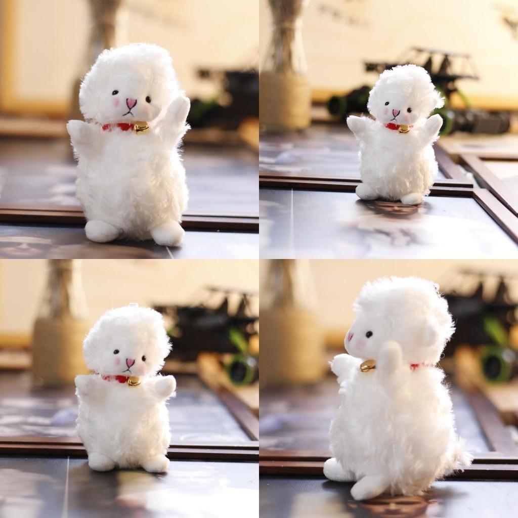 Adorable Mini Plush Sheep Toy Soft Stuffed Animal Bag Charm Cute Bell Lamb