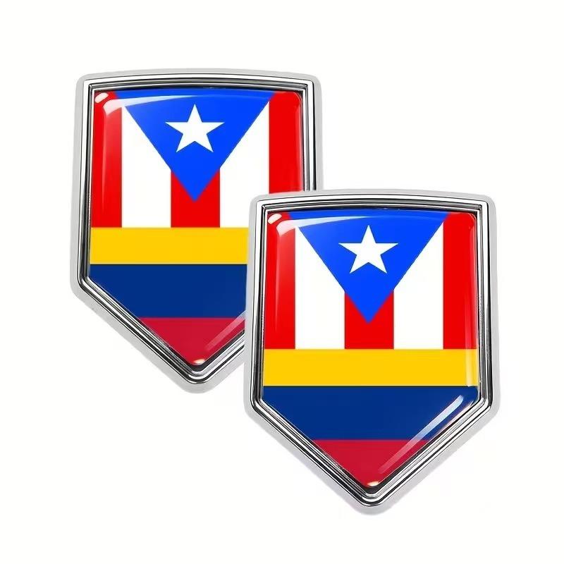 Metal Car Emblems of National Flags 3D National Flag Car Stickers Cross-border Mini Flag Badges 1pc