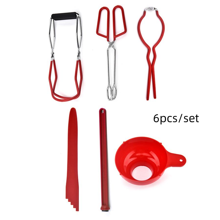

6pcs Canning Supplies Canning Kit Canning Jar Lifter Tongs Can Lifter Clips Anti-slip Kitchen Tools for Wide Regular Mouth Jars